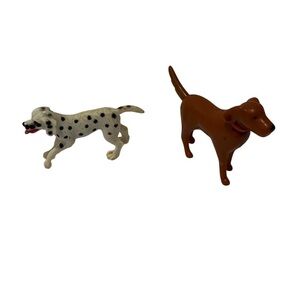 2 Dog Figures. Dalmatian and Brown Hound Pre owned